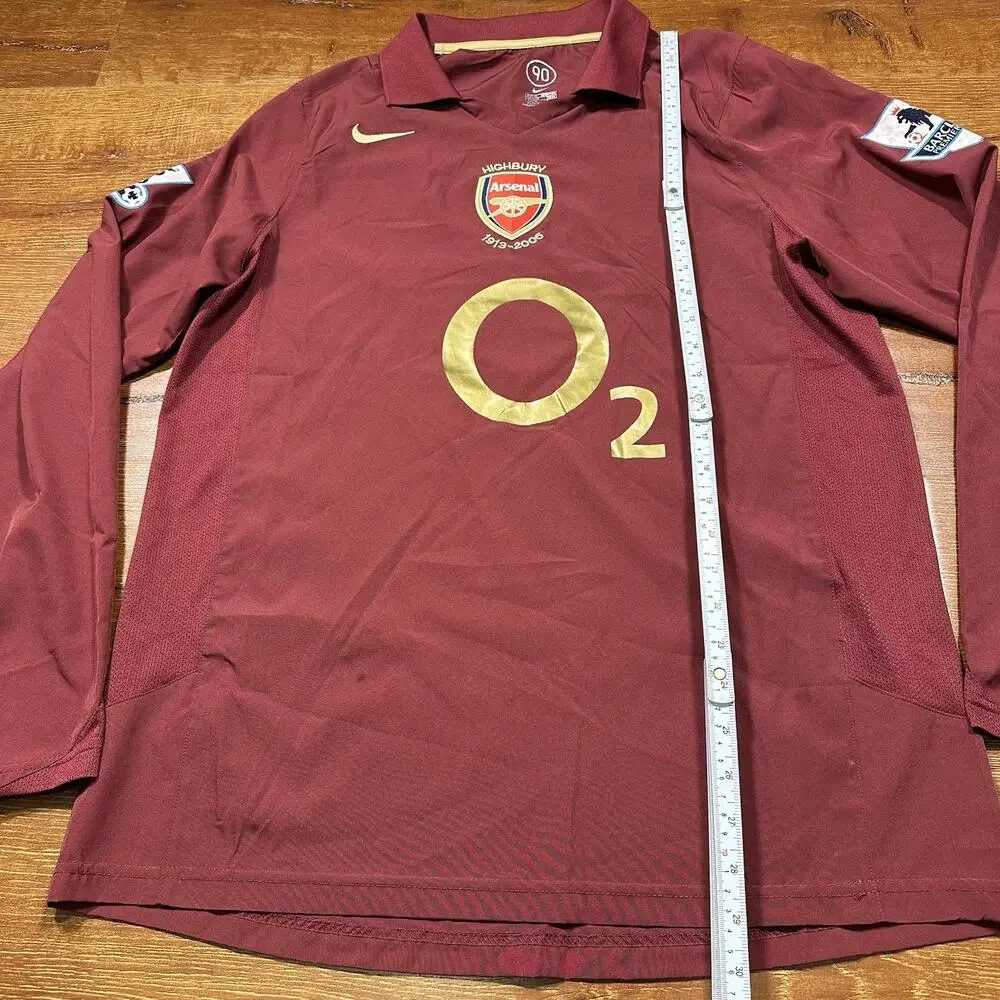 Nike Arsenal Soccer Jersey Mens L Burgundy Long Sleeve Henry #14 Highbury 2006